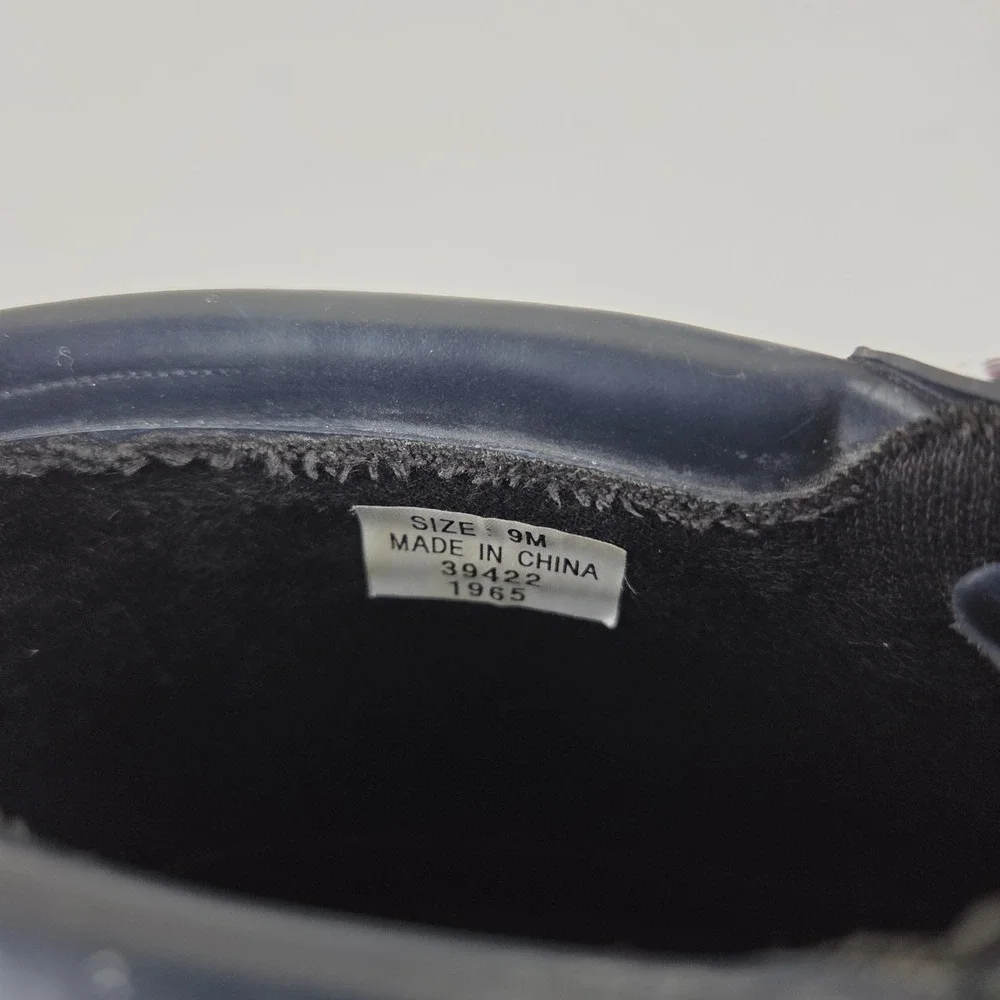 Lands End Vintage Rubber Navy Blue Rain Duck Garden Shoe Boots Women's Size 9 M